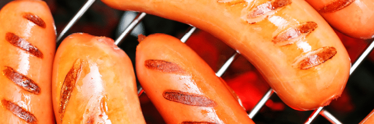 sausages on a bbq grill