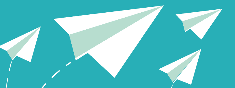Four paper airplanes, illustration of paper planes
