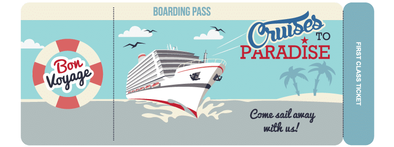 Illustration of a cruise boarding pass