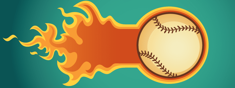 Illustration of a flaming baseball, PR