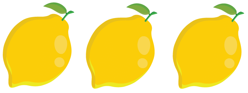 Illustration of three lemons in a row