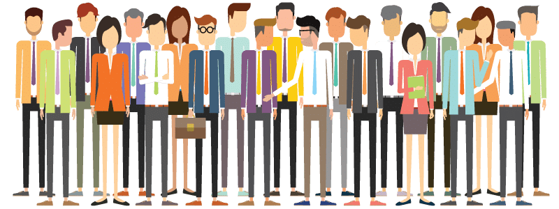 Illustration of group of business people