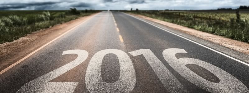 highway road with 2016 painted on it