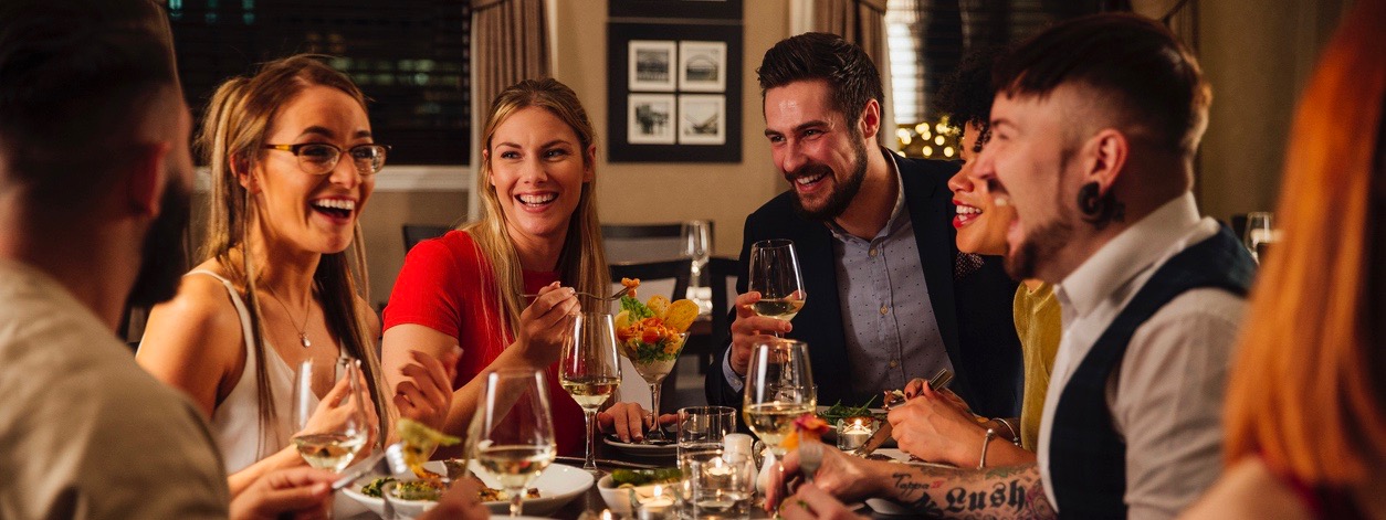 Friends Enjoying A Meal