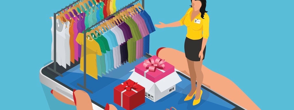 Shopping online. Mobile store.