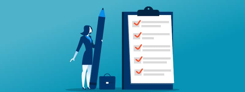 Clipboard with checklist