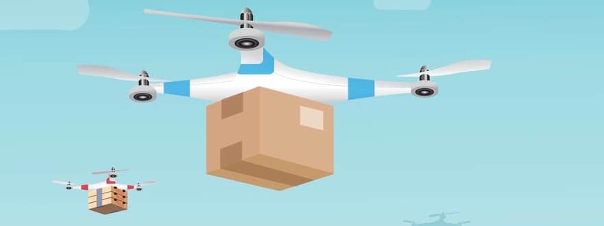 Delivery Drone with Box of Food or other goods