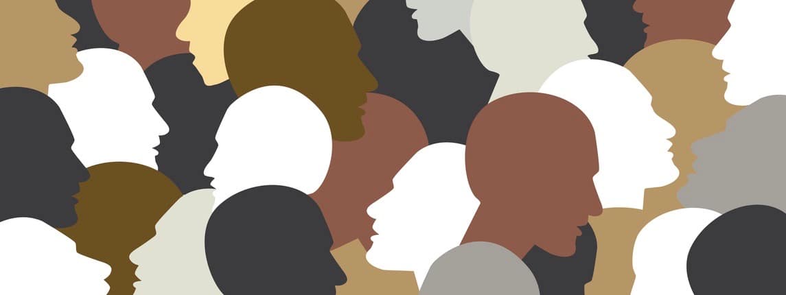 People profile heads. Vector background pattern.