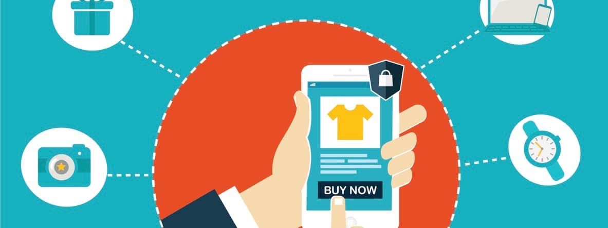 Online Mobile shopping - e-commerce purchase concept