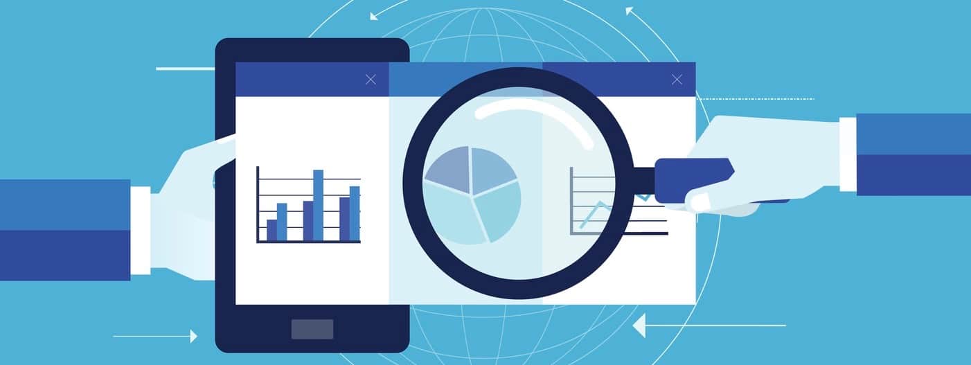 business marketing analytic graph report on mobile device