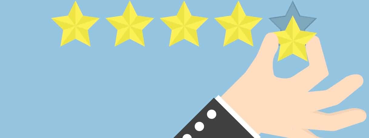 Businessman hand giving five star rating, Feedback concept, VECTOR, EPS10