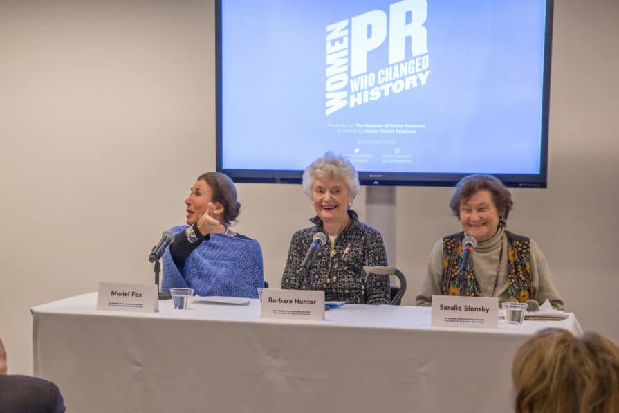 Hunter, Fox and Slonksy discuss their trailblazing careers as the first female leaders in Public Relations.