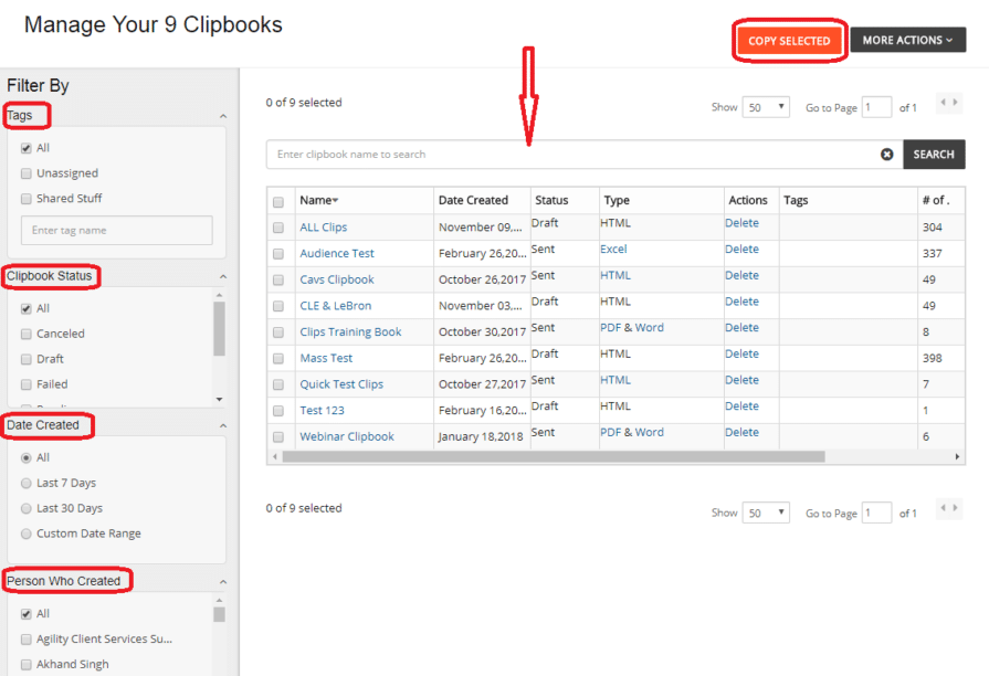 manage clipbooks