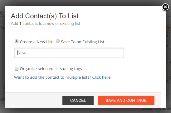 add contacts to list