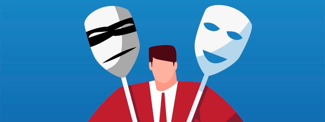 Masks and businessman