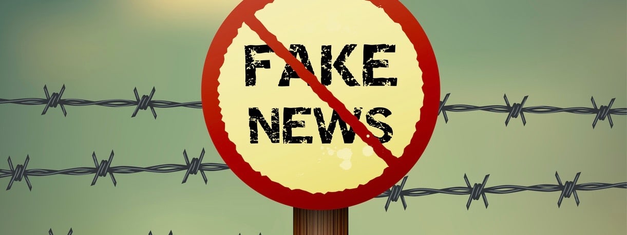 Prohibition sign for fake news.Vector illustration.