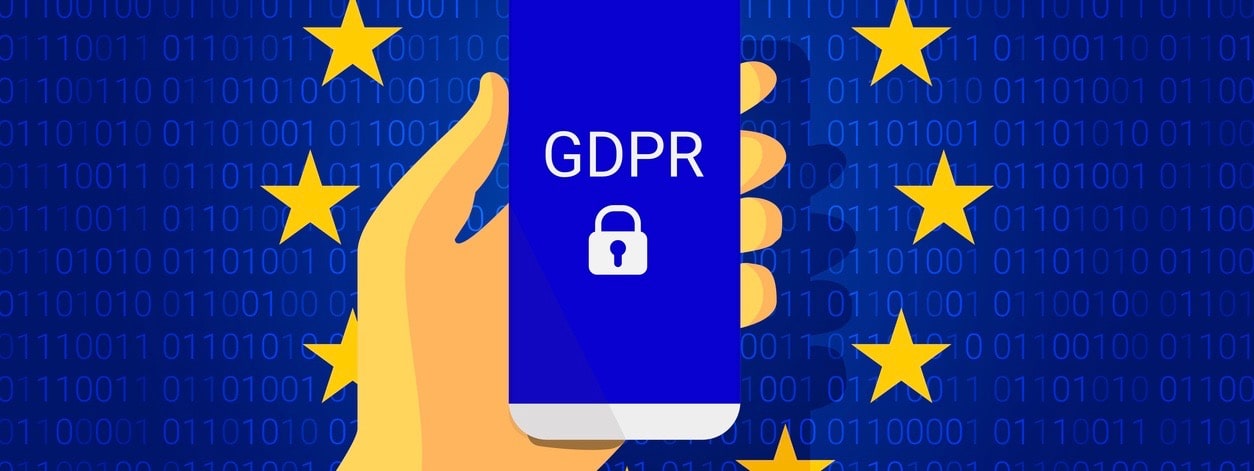 GDPR - General Data Protection Regulation. Security technology background. Vector