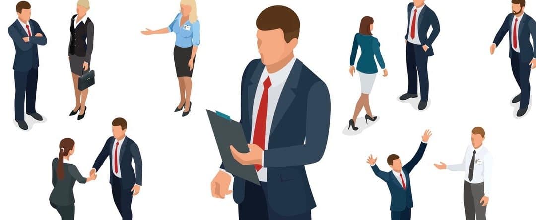 Isometric set of Businessman and businesswoman character design. People isometric business man in different poses isolated