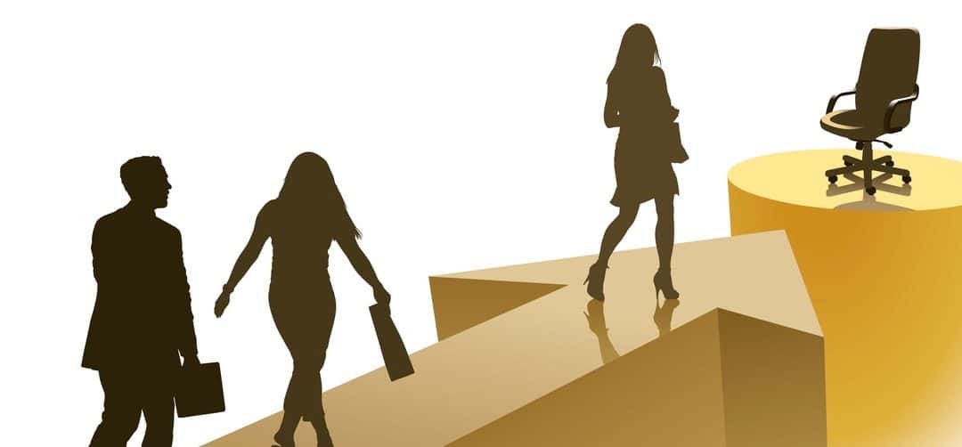 Rat race. Determined businesspeople in the competition for a good position in the company.