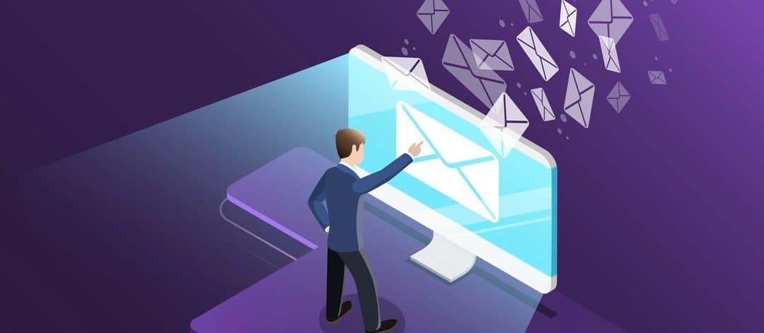 Isometric vector concept of e-mail marketing, advertising campaign, digital promotion.