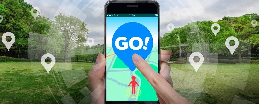 smart phone game application using location information, hand hold smart phone and point to screen