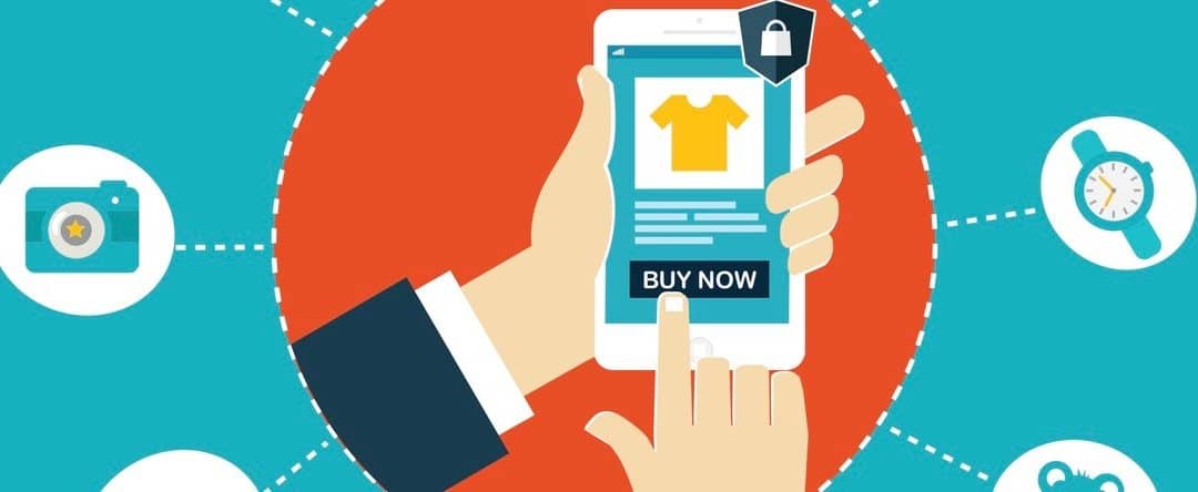 Online Mobile shopping - e-commerce purchase concept