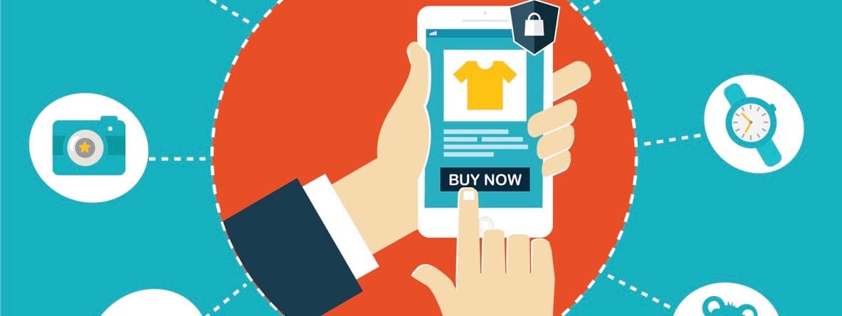 Online Mobile shopping - e-commerce purchase concept