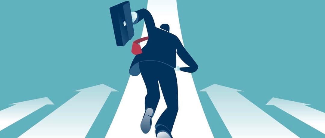 Businessman running to the top. Business concept illustration