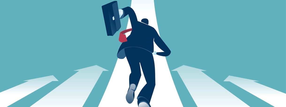 Businessman running to the top. Business concept illustration
