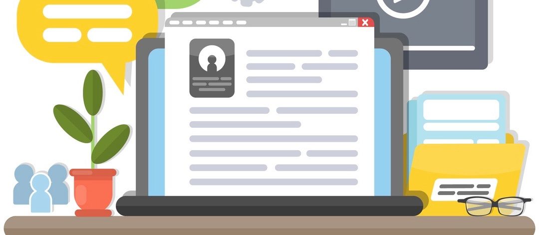 Blogging concept illustration. Idea of writing blog and making content for social media.
