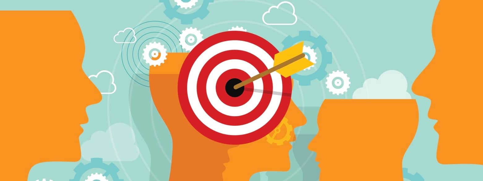 targeting customer head mind niche target market marketing concept business vector