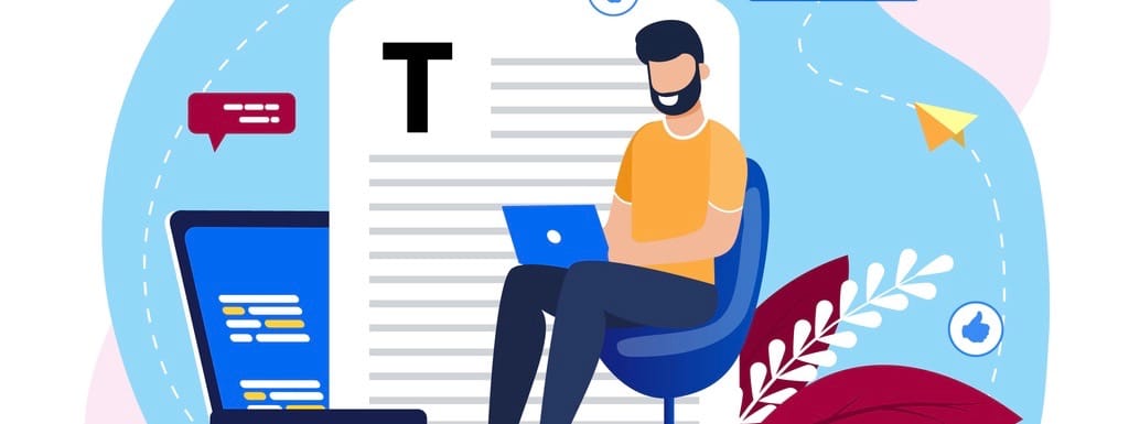 Vector Illustration Inscription Blogging Cartoon.