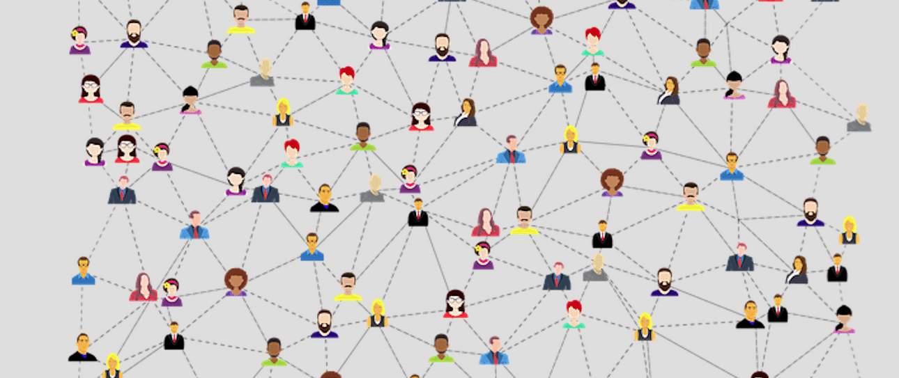 A graphic – many people linked to each other