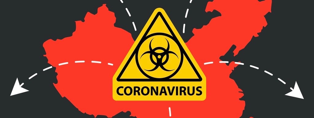 spread of coronavirus from china. dangerous disease from the city of Wuhan