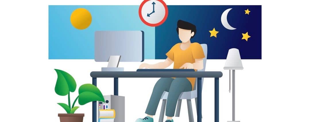 A freelancer guy working at home. Work at home, Concept of working at home