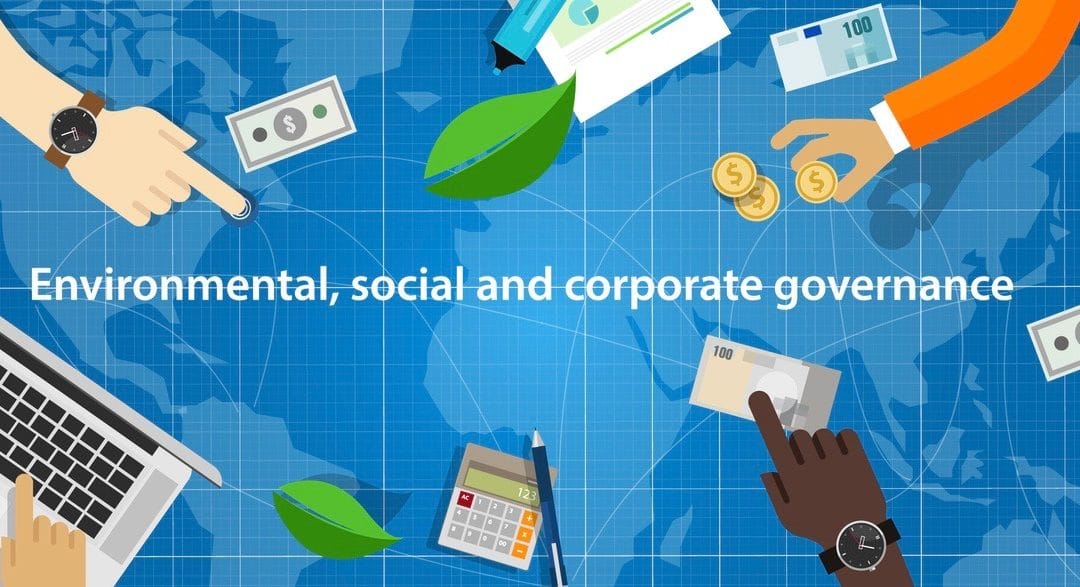 ESG concept of environmental, social and governance in sustainable and ethical business. Vector illustration (ESG concept of environmental, social and governance in sustainable and ethical business. Vector illustration, ASCII, 110 components, 110 byte
