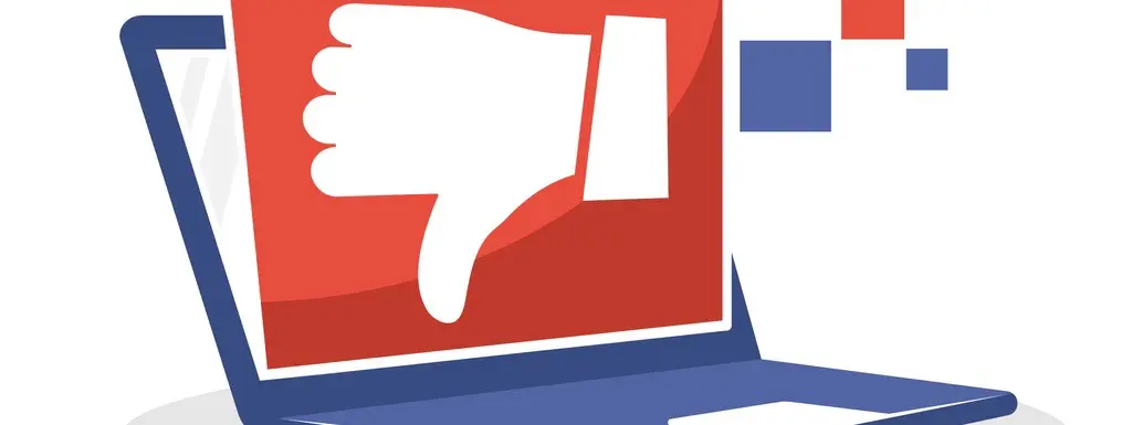 Vector illustration icon with the concept of online review for laptops with bad recommendations