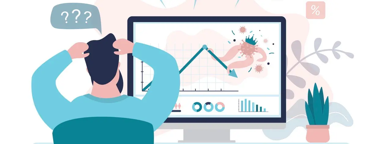 Coronavirus infection and pandemic causes stock and financial markets to fall.