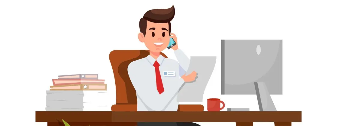Office Worker Talking on Phone
