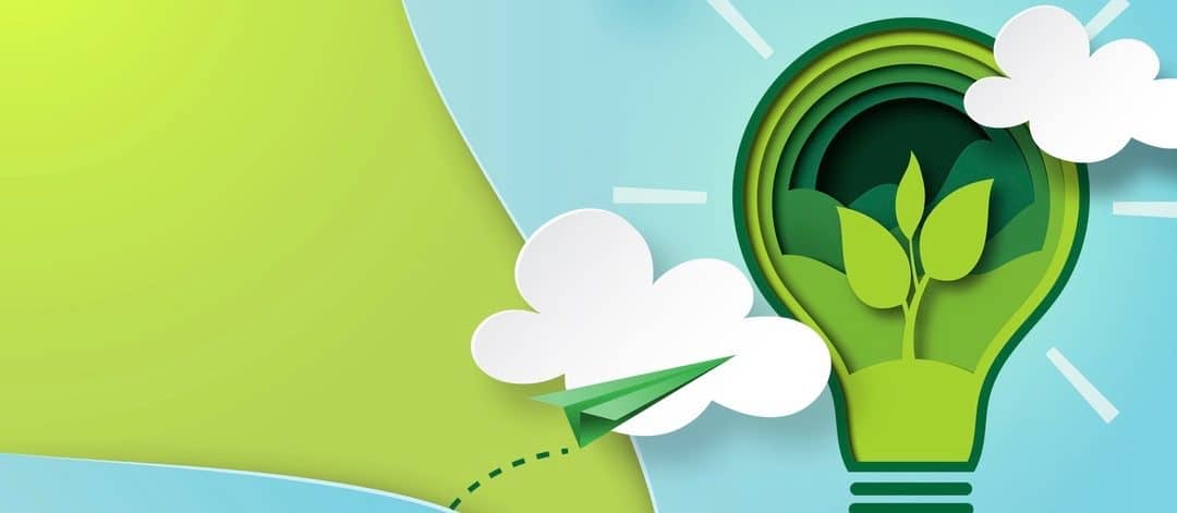 Paper art of green ecology and save energy for environment conservation concept