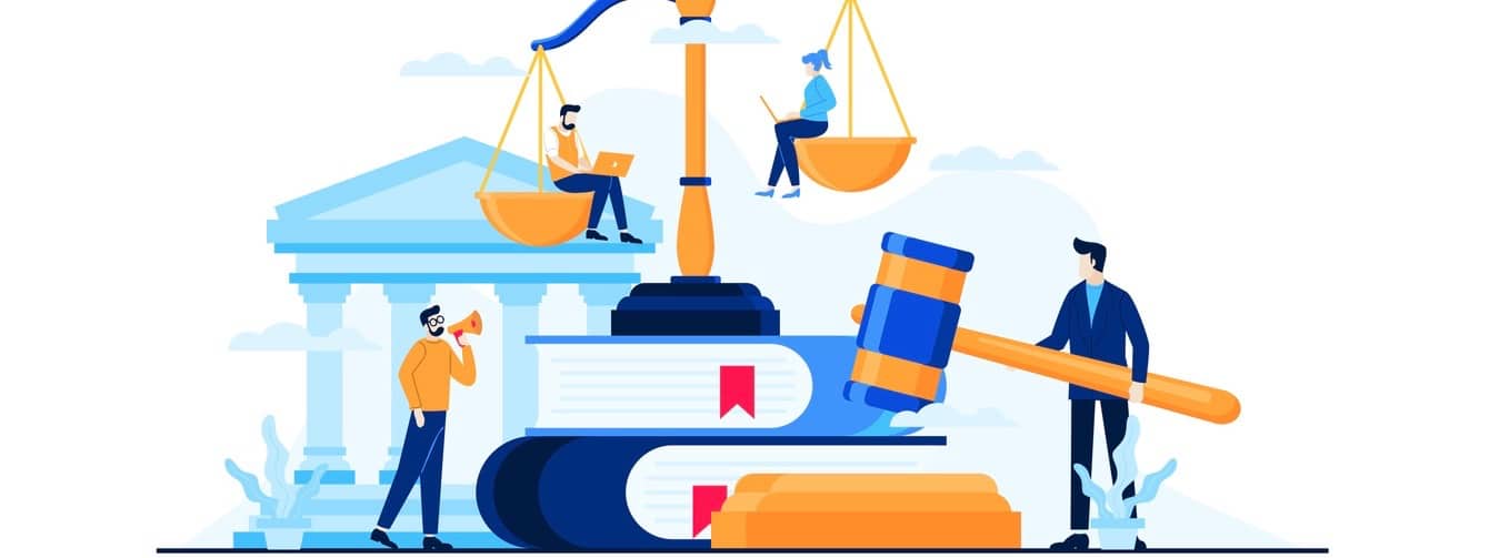 law and justice knowledge vector illustration concept flat design
