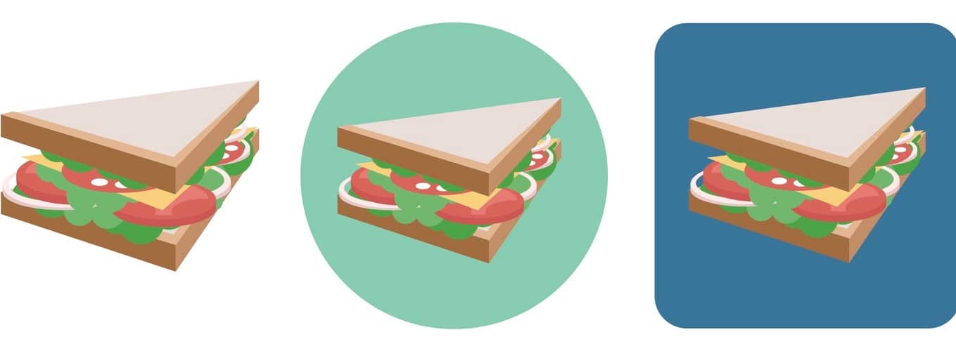 Set of flat sandwich icons in isometric style.