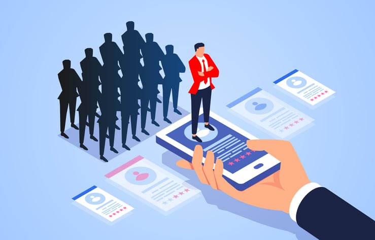 choosing media contact on mobile device