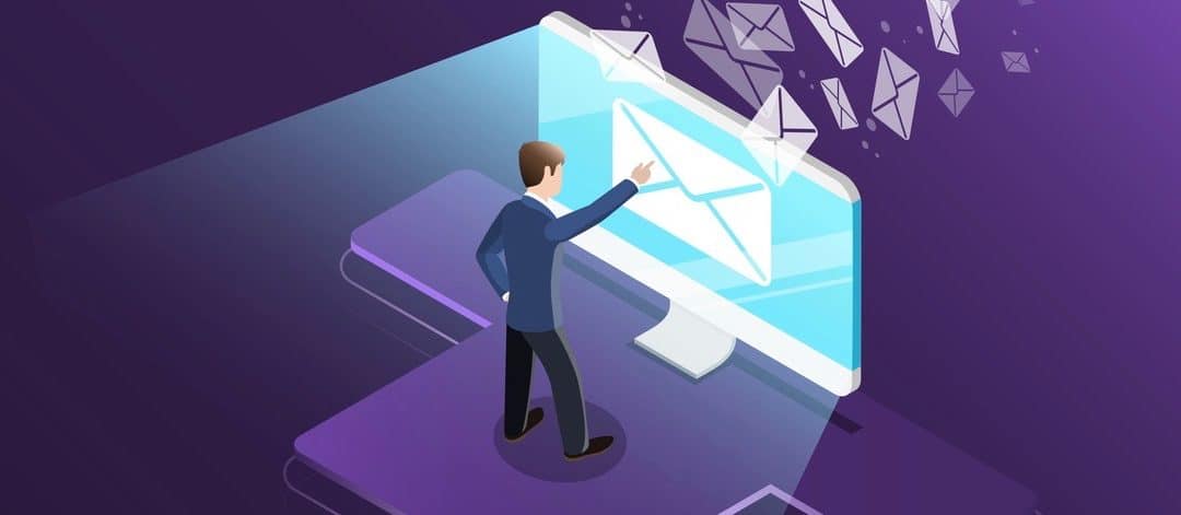 Isometric vector concept of e-mail marketing, advertising campaign, digital promotion.