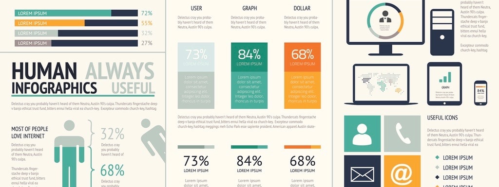 Big vector set of modern business infographics.