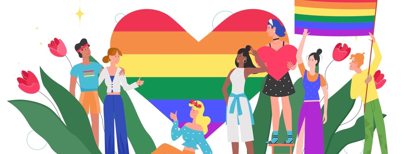 LGBT pride month concept vector illustration.