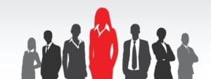 Red Businesswoman Silhouette, Black Business People
