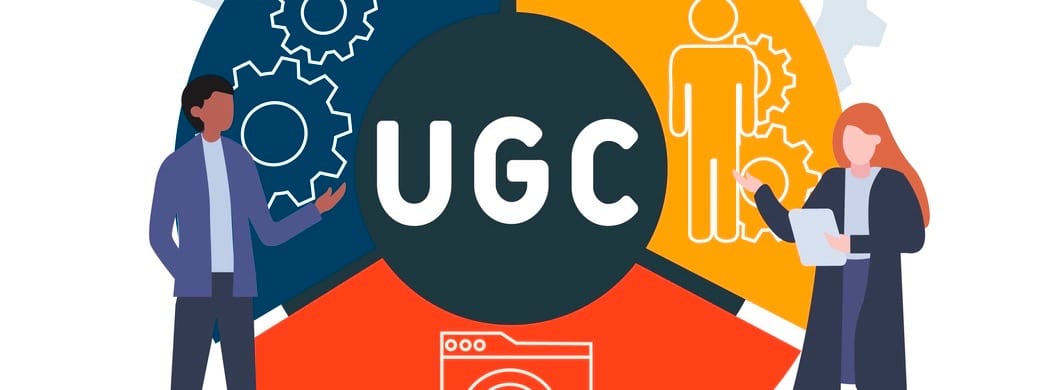 Flat design with people. UGC - User-generated Content