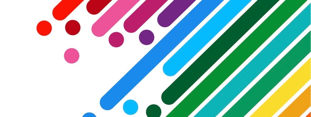 Color lines with bright dots.