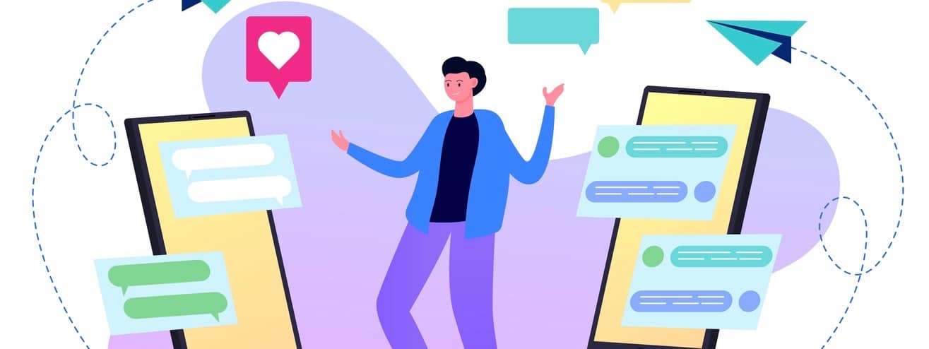 social media influencer illustration concept